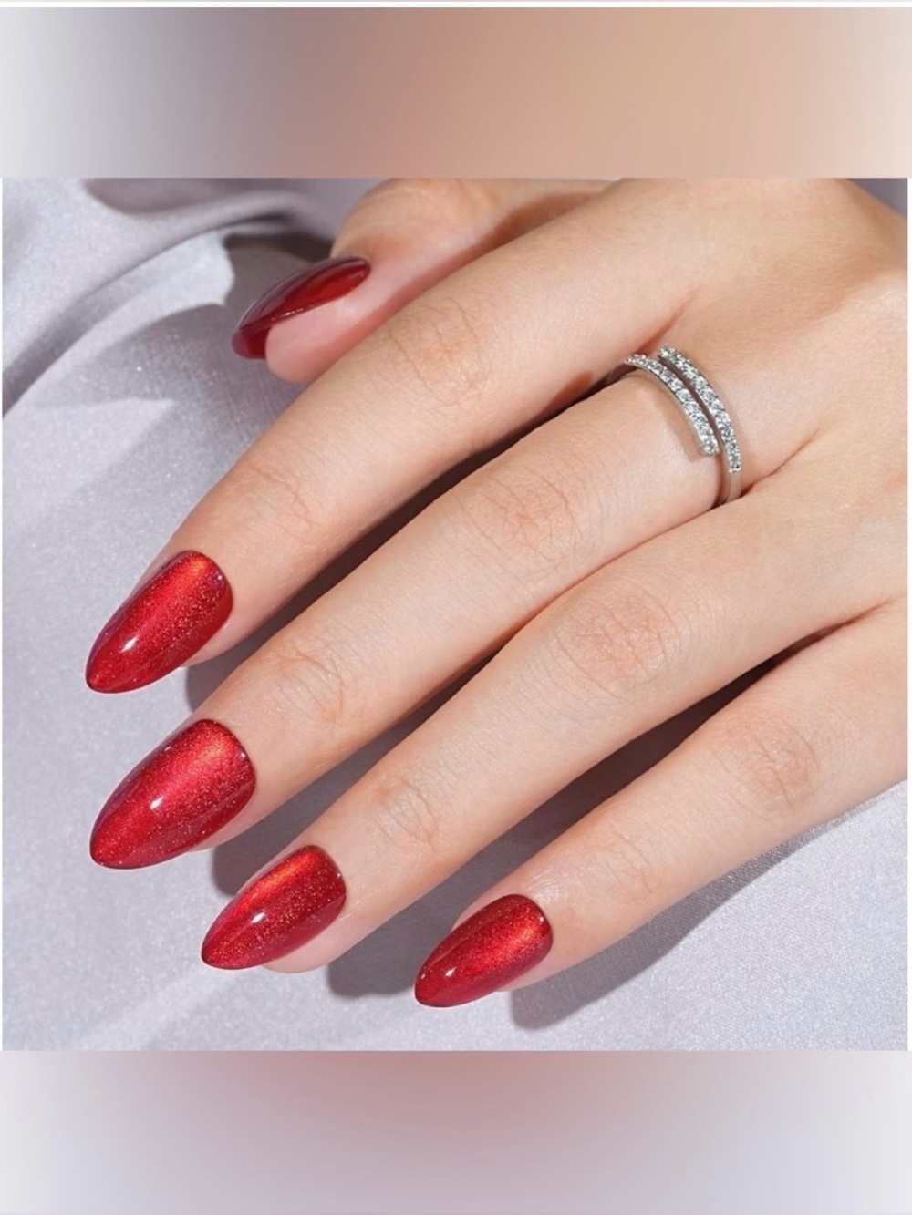 💅♥️NEW IN BOX Rich Red Shimmer Gel Press On Nail Kit ♥️💅